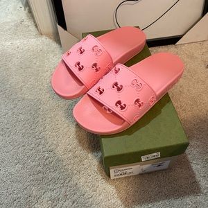 Women's rubber GG slide sandal